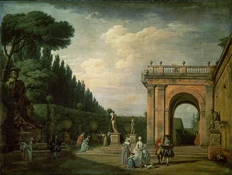 De tuinen van de Villa Ludovisi, Rome, 1749